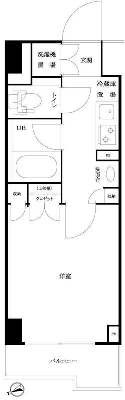 ルーブル仲六郷壱番館(1K/7階)の間取り写真