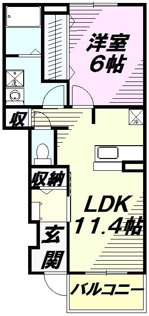 アルテーリア(1LDK/1階)の間取り写真