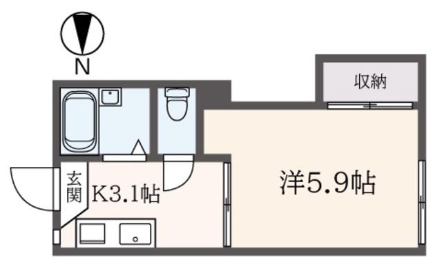 レークヒル(1K/1階)の間取り写真