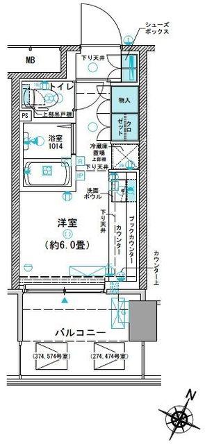 コムレジ赤羽 学生棟(ワンルーム/5階)の間取り写真