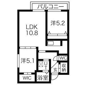 CASA JULIA(2LDK/5階)の間取り写真