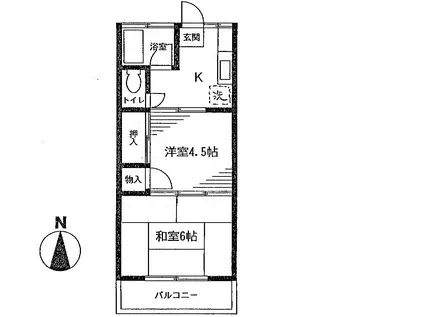 千丸コーポ(2K/2階)の間取り写真