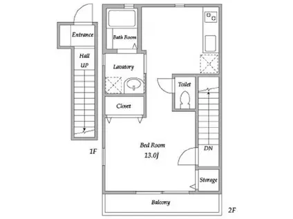 SKYGARDEN(ワンルーム/2階)の間取り写真