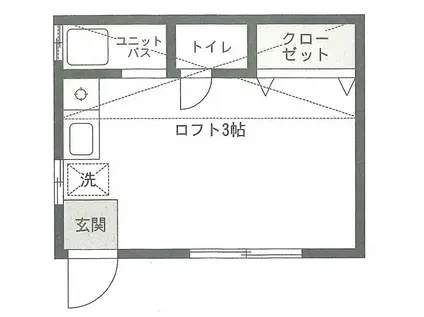メゾン鈴木(ワンルーム/3階)の間取り写真