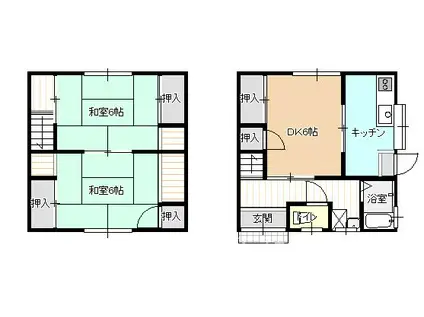 尾首アパート(3K/1階)の間取り写真
