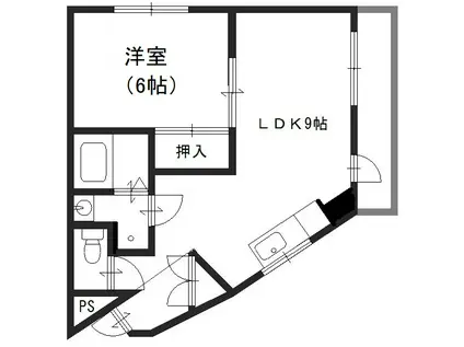 クレインビル3(1LDK/3階)の間取り写真