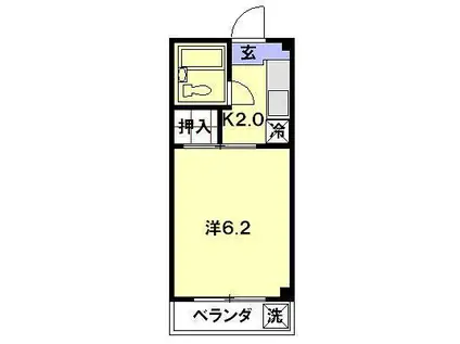 松山ビル(1K/2階)の間取り写真