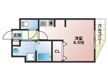 HATCH明石(1K/3階)の間取り写真