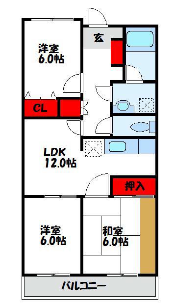 ドリーム・リマ(3LDK/2階)の間取り写真