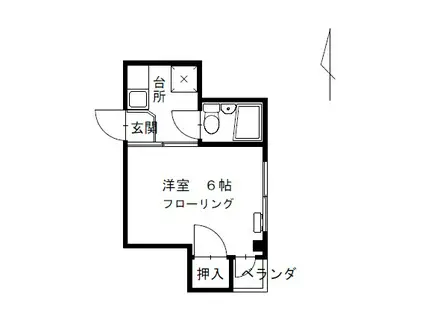 福島マンション(1K/5階)の間取り写真