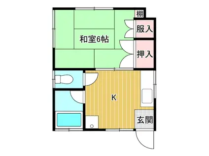 協和荘(1K/2階)の間取り写真