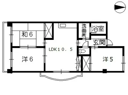 中村ツインビル西館(3LDK/4階)の間取り写真