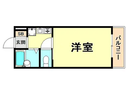 ILE DE ELYSIAN夙川(1K/3階)の間取り写真