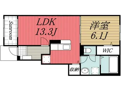 プラーンドル (1LDK/1階)の間取り写真