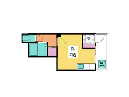 角田ビル(ワンルーム/1階)の間取り写真