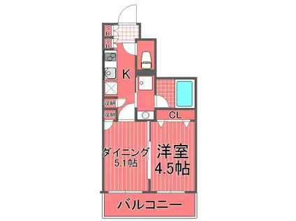 日神デュオステージ横浜(1DK/3階)の間取り写真