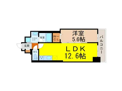 SOU大須(1LDK/7階)の間取り写真