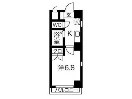 本山ブライトレジデンス(1K/1階)の間取り写真