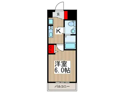 S-FORT川口並木(1K/6階)の間取り写真