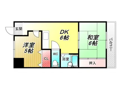高安矢野ハイツA棟(2DK/3階)の間取り写真