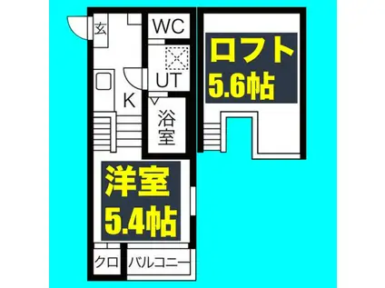 ルシエルメゾネット志賀本通(1K/1階)の間取り写真