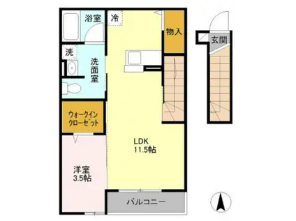 D-ROOM NAKANO(1LDK/2階)の間取り写真