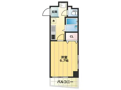 リブハピネス戸塚II(1K/4階)の間取り写真