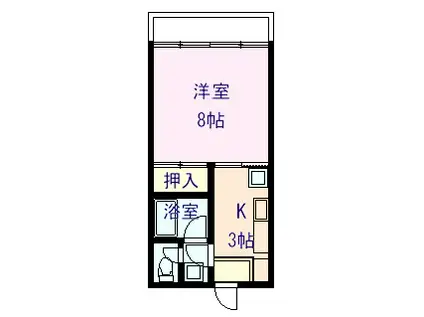 京町サンハイツ(1K/4階)の間取り写真