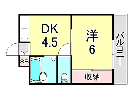 アーク上ノ島(1DK/3階)の間取り写真