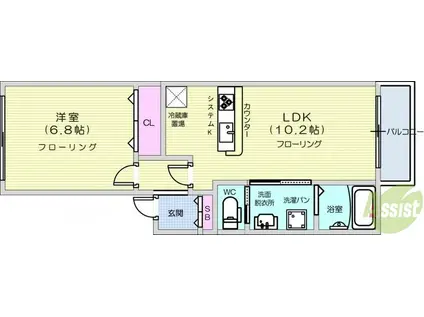 ハイツフォレスティ(1LDK/2階)の間取り写真