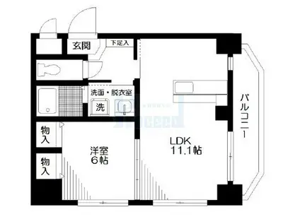 ラークス王子(1LDK/4階)の間取り写真