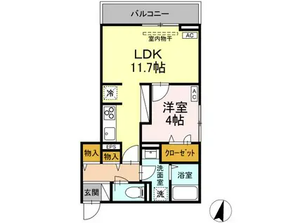 D-RESIDENCE霞町(1LDK/2階)の間取り写真