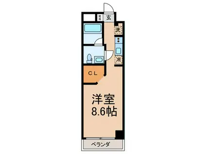 ブルーノコート蒲田(ワンルーム/2階)の間取り写真