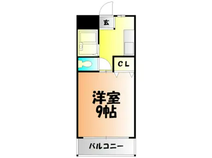 ラ・メール神田(1K/2階)の間取り写真