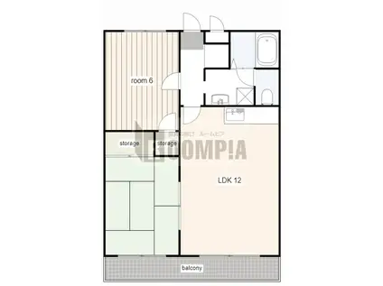 LITTLE WING(2LDK/2階)の間取り写真