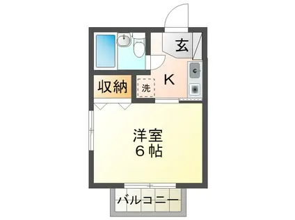 ジェネシスみづほ(1K/2階)の間取り写真