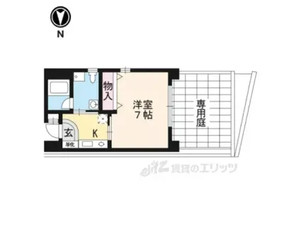 クレールフォンティーヌ(1K/1階)の間取り写真