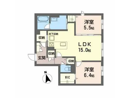 シャーメゾンステージ時津町(2LDK/1階)の間取り写真