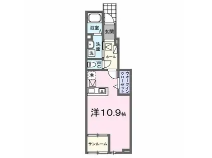 ベル メナージュ(ワンルーム/1階)の間取り写真