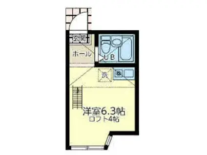 ユナイト浜町クリスピーナッツ(ワンルーム/2階)の間取り写真