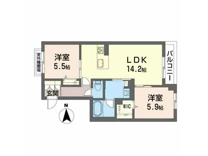 ラ・パルテール旭川 11番館(2LDK/3階)の間取り写真