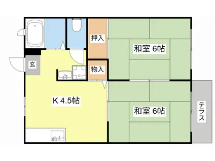 いづみニューハイツ(2K/1階)の間取り写真