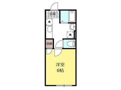 PLUME木更津(1K/1階)の間取り写真