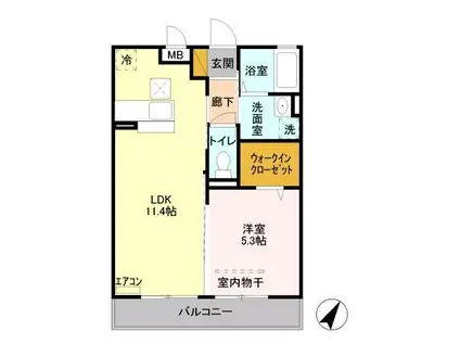 ガーデンヒルズ(1LDK/1階)の間取り写真