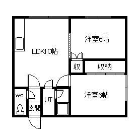 Nコート1・2(2LDK/2階)の間取り写真