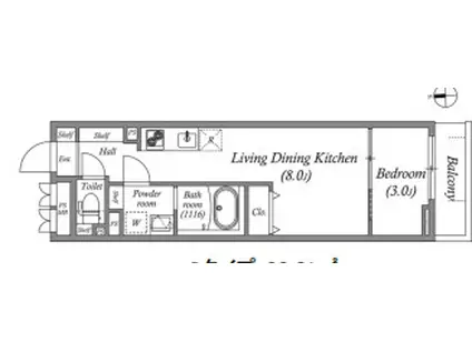 S-MOVE緑橋II(1LDK/4階)の間取り写真