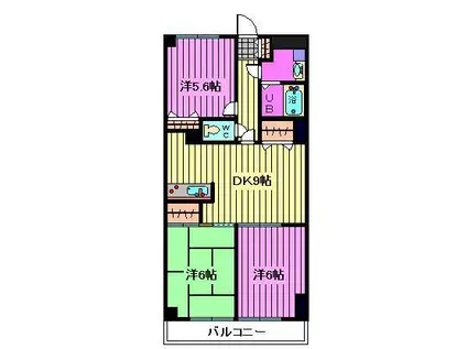 ビエラコート武蔵浦和(3DK/1階)の間取り写真