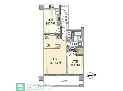 アトラス中野南台(2LDK/2階)の間取り写真