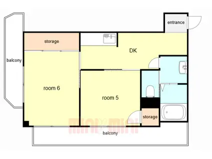 金物ビル(2DK/4階)の間取り写真