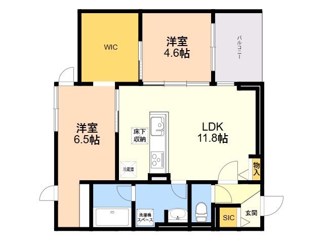 GRANDVALLEY 博多(2LDK/1階)の間取り写真